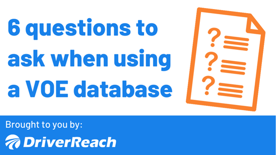6 Questions to Ask When Using a VOE Database